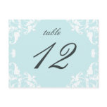 French Dream Teal Wedding Table Number Postcard