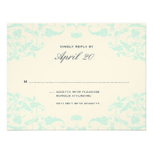 French Dream Wedding RSVP Teal Invites