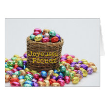 French easter greeting - eggs in basket cards