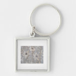 French Embroidered Whitework Round Keychain