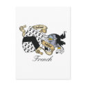 French Family Crest postcards