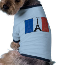 French Flag and Eiffel Tower Dog Shirt