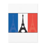 French Flag and Eiffel Tower Postcard
