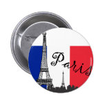 French Flag and the Eiffel Tower Button