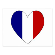 French Flag Heart Valentine 1 Post Cards