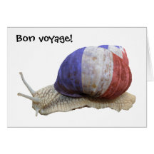 French flag snail greeting card