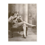 French Flirt - Risqué Hosiery Pinup Girl postcards