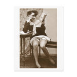 French Flirt - Vintage Pinup Girl Reading postcards
