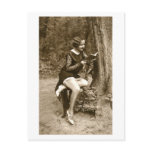 French Flirt - Vintage Pinup Girl Reading Tease postcards