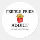 French Fries Addict Round Sticker