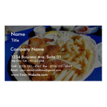 French Fries Shrimp Crab Cakes Fish Tartar Business Card