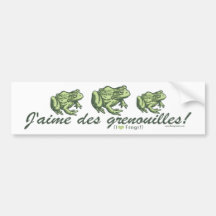 French Frog - I Love Frogs Bumpersticker Bumper Sticker