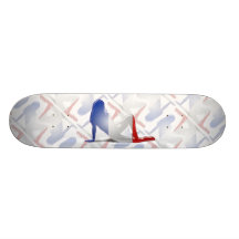 French Girl Silhouette Flag Skate Board Decks