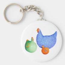 French Hens Keychain