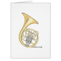 french horn greeting card