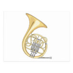french horn post card