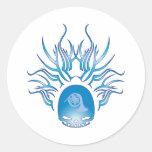 French Horn Skull Round Stickers