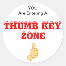 French Horn Thumb Key Alert Round Sticker