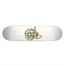 French horn type instrument front facing bell skate boards