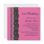 French Lace Birthday Invitation (fuchsia)