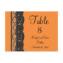 French Lace Table Numer Postcard (orange)