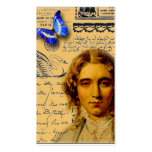 french lady with butterffly store hang tags business cards
