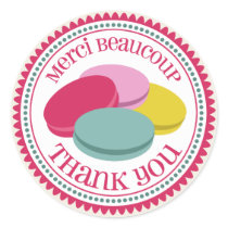 French Macarons Merci Envelope Seal Sticker