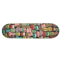 French Macarons Pop Art Skate Board