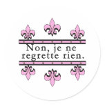 French No Regrets Products Stickers