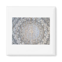 French Normandy Lace Whitework Round Magnets