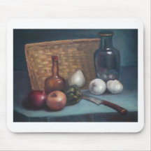 French Onion Basket and Vase Still Life Mouse Pads