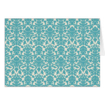 French Ornament Vintage Floral Damask Blue, White
