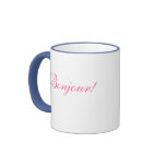 French pitcher and roses, Bonjour! mugs