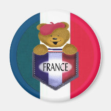 French Pocket Bear Refrigerator Magnets
