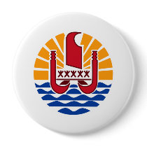 French Polynesia Coat of Arms Pinback Button