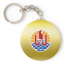 French Polynesia Coat of Arms Key Chain