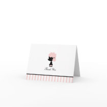 French Poodle Custom Folded Thank You Cards