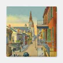 French Quarter New Orleans Fridge Magnet