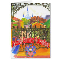 French Quarter Valentine Greeting Cards