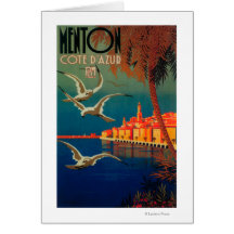 French Riviera Travel Poster # 1 Greeting Card