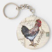 French Rooster Key Chain
