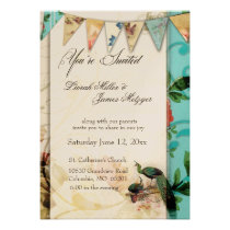 French Shabby chic Vintage invitation invitations
