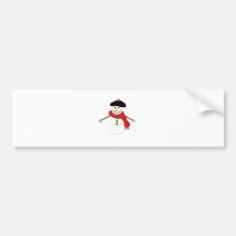 French Snowman Bumper Stickers