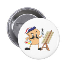 French Toast Artist Pinback Buttons