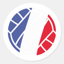 French volleyball icon round sticker