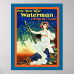 French Waterman Pen ~ Vintage Advertising posters