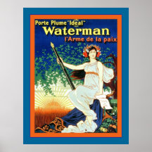 French Waterman Pen ~ Vintage Advertising Posters