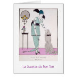 French Woman & Dog, Greeting Card