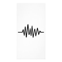 Frequency music pulse photo card template