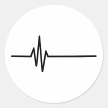 Frequency Pulse Heartbeat Round Stickers